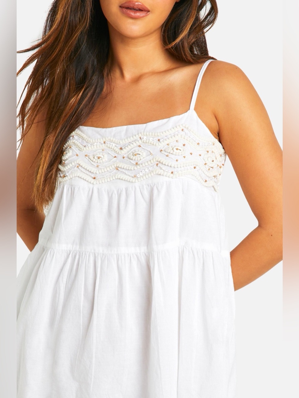 BNWT Zara White Seashell Mini Dress